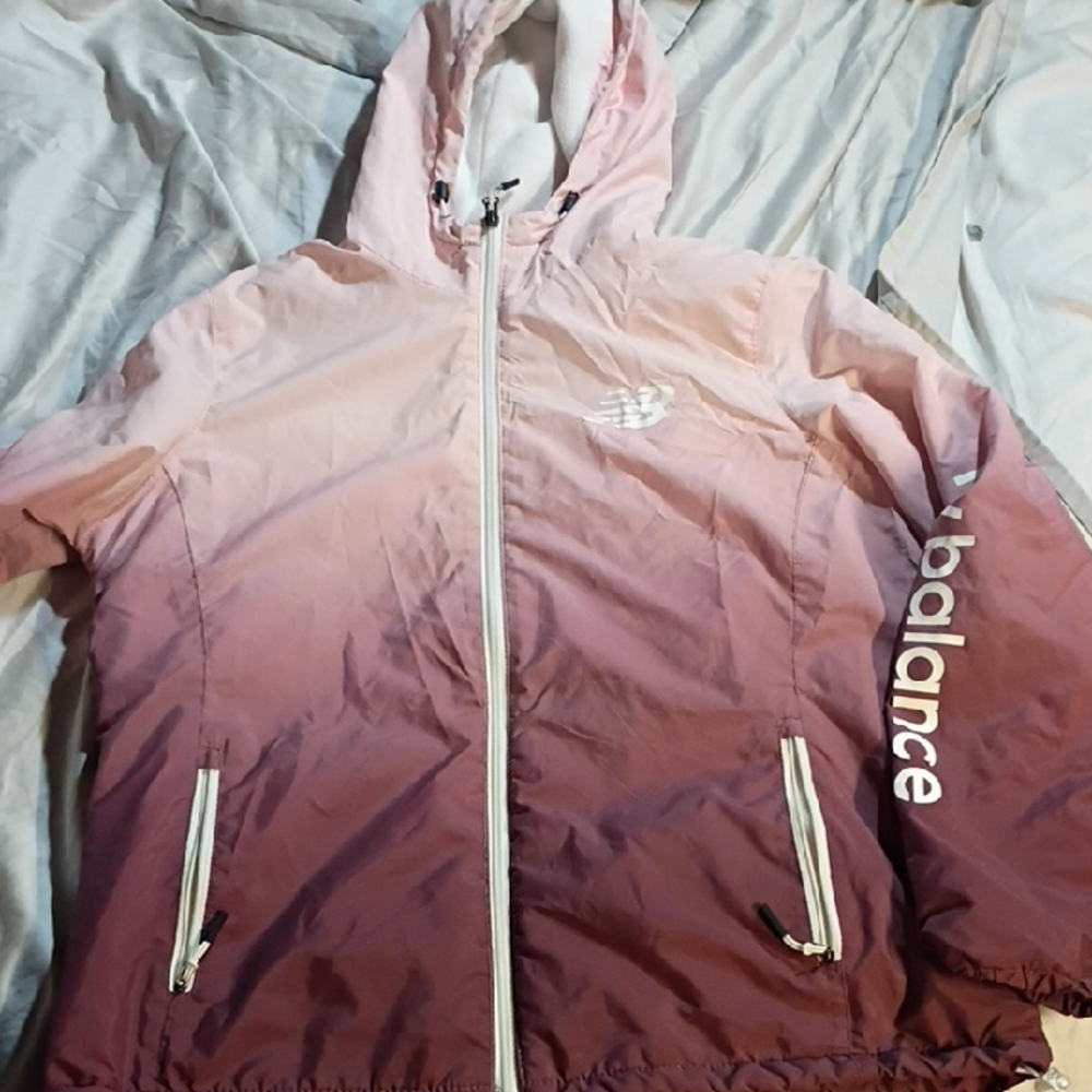 New Balance Pink Ombre Hooded Windbreaker
